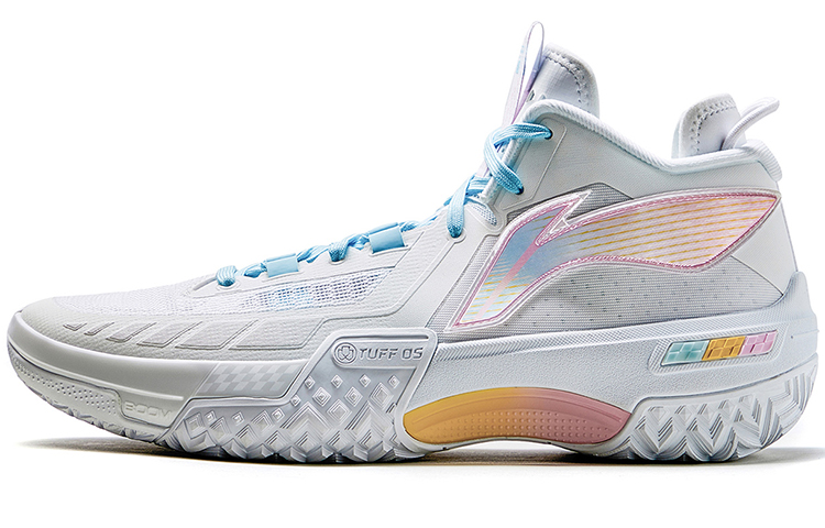 LiNing Jieao Angel 䨻Technology Practical Shock Absorbing Anti-slip Wear-Resistant Rebound Grip Mid-top Outfield Basketball Shoes Men's Standard White