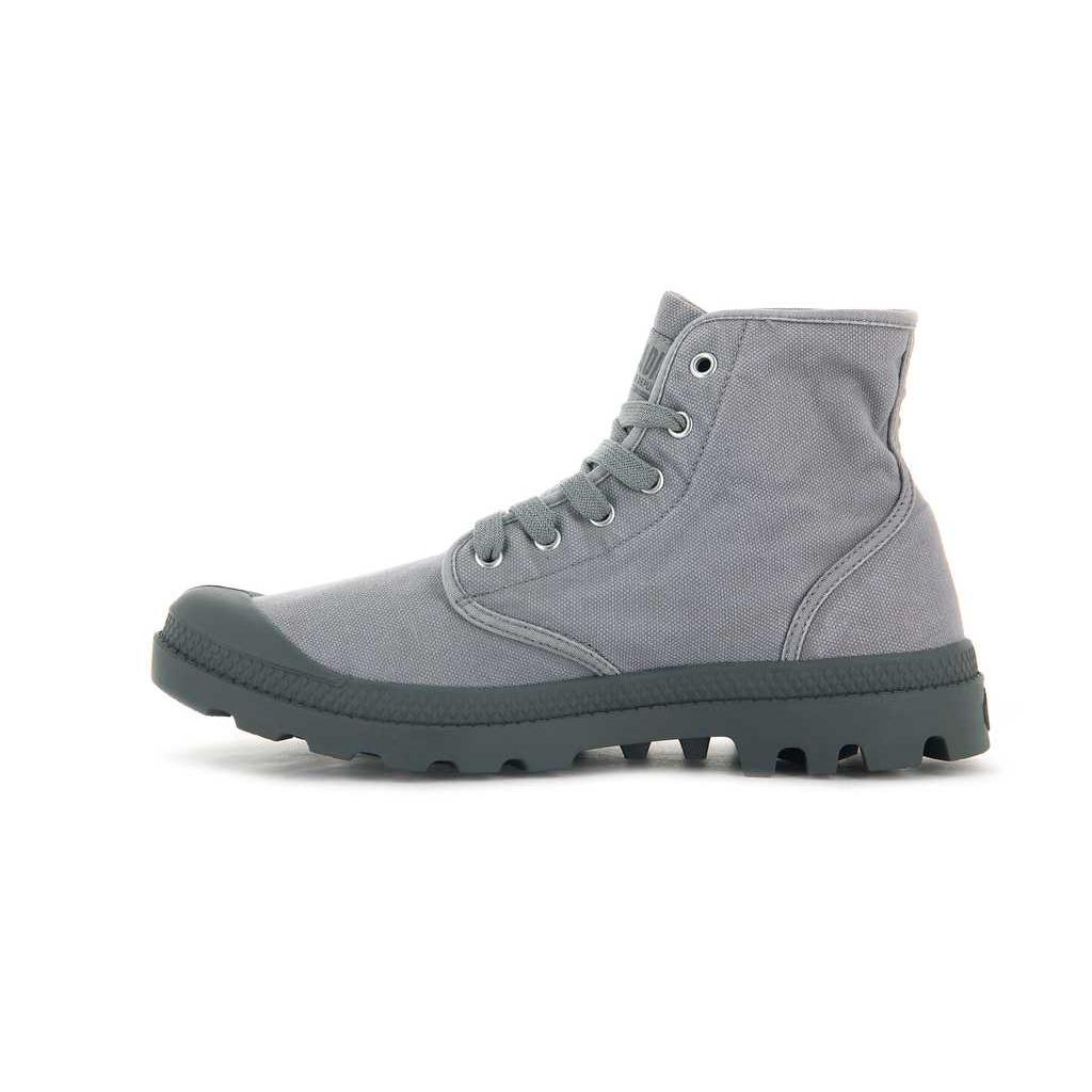 Palladium Abrasion Resistant Mid Top Combat Boots Men’s Gray Flannel