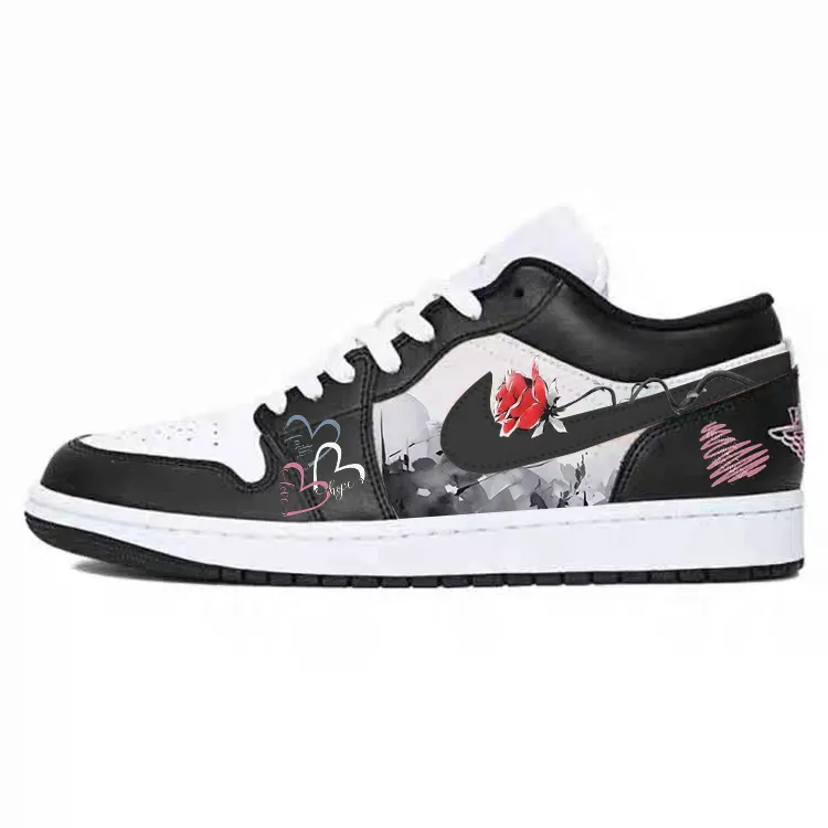 Jordan Air Jordan 1 Vintage Basketball Shoes Unisex Low Top Black/Pink