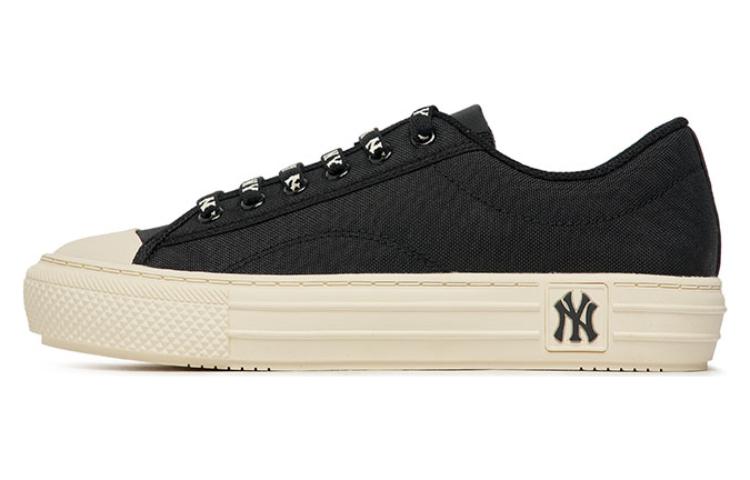 MLB Playball Slip Resistant Abrasion Resistant Low top Canvas Shoes Unisex Black Beige