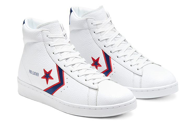 Кеды Converse Cons Pro Leather (бело-синие) — Белыйсиний — фото 3