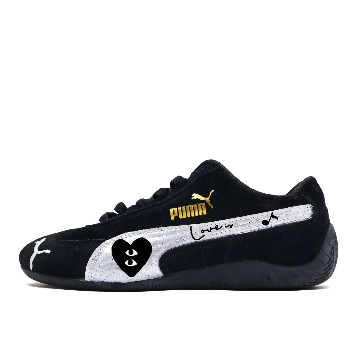 PUMA Speedcat Black Silver Warrior Cushioning Coverage Lightweight Moisture Wicking Low top Racing Shoes Unisex