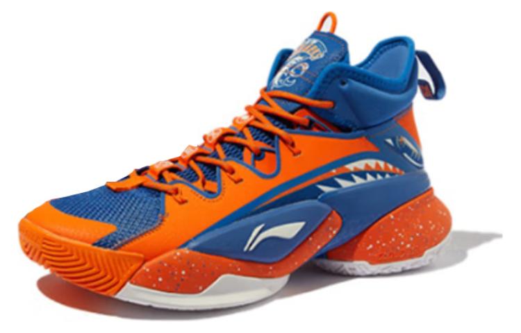 Li Ning Power 7 Premium Mid top Basketball Shoes Men’s Orange Blue