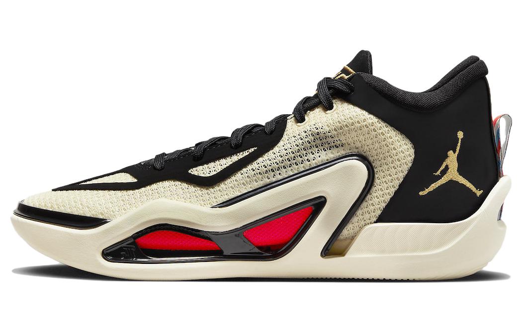 Jordan Tatum 1 \"Barbershop\" Tatum Generation Barber Shop Fashionable and Versatile Wear-Resistant and Breathable Low-top Basketball Shoes Men's White and Black
