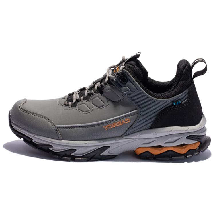 TOREAD Cushioning Slip Resistant Waterproof Cushioning, Non Slip, And Waterproof Low top Hiking Shoes Men’s Gray Black
