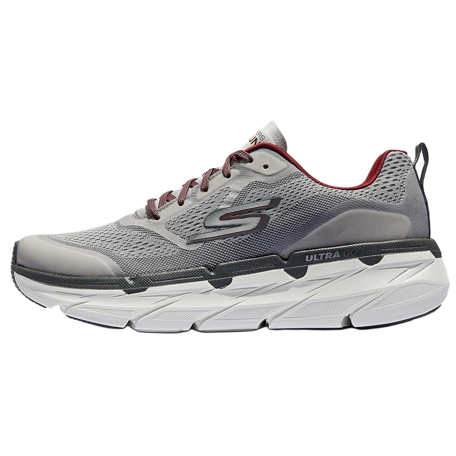 Skechers Skechers Max Cushioning Premier comfortable shock-absorbing and wear-resistant low-top training shoes men's gray white