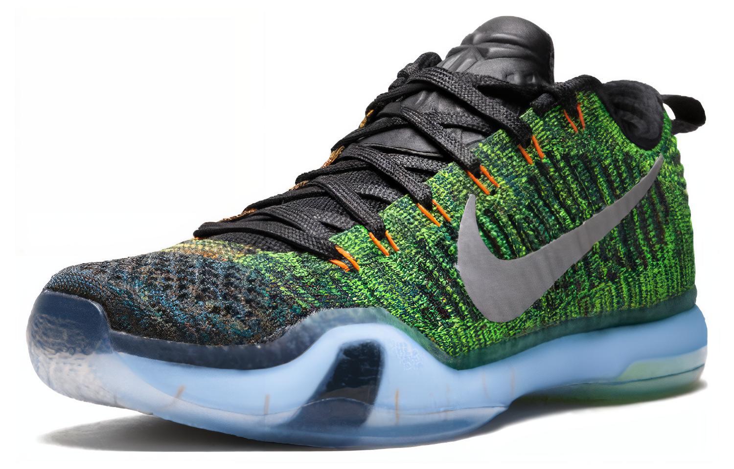 Мужские кроссовки Nike Kobe 10 Elite HTM Racecar (зеленые) — 彩色/金属银 — фото 3