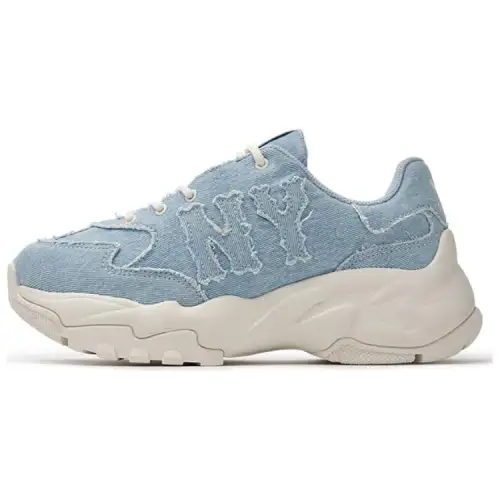 MLB New York Yankees Slip Resistant Abrasion Resistant Mid top Chunky Sneakers Unisex Blue