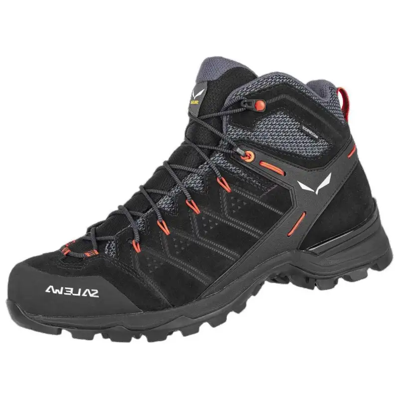 SALEWA ALP MATE MID Slip Resistant Abrasion Resistant Mid top Hiking Shoes Men's Black Orange