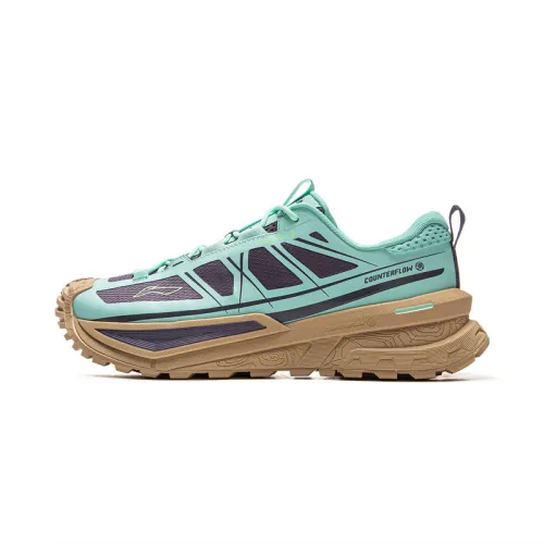 Li Ning Outdoor CF Tracing, Xingchuan SE Sports Low top Outdoor Hiking Shoes Unisex Green Purple