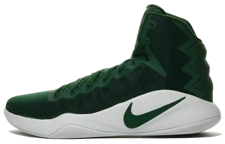 Nike Hyperdunk 2016 TB Promo round toe lace-up, shock-absorbing, non-slip, wear-resistant, high-top basketball shoes, same style for men and women, green and white