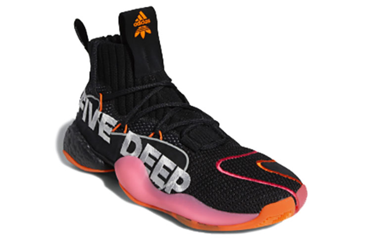 Мужские кроссовки adidas originals Crazy BYW X Wall Way (черный / оранжевый / розовый) — Чёрный / оранжевый / розовый — фото 3