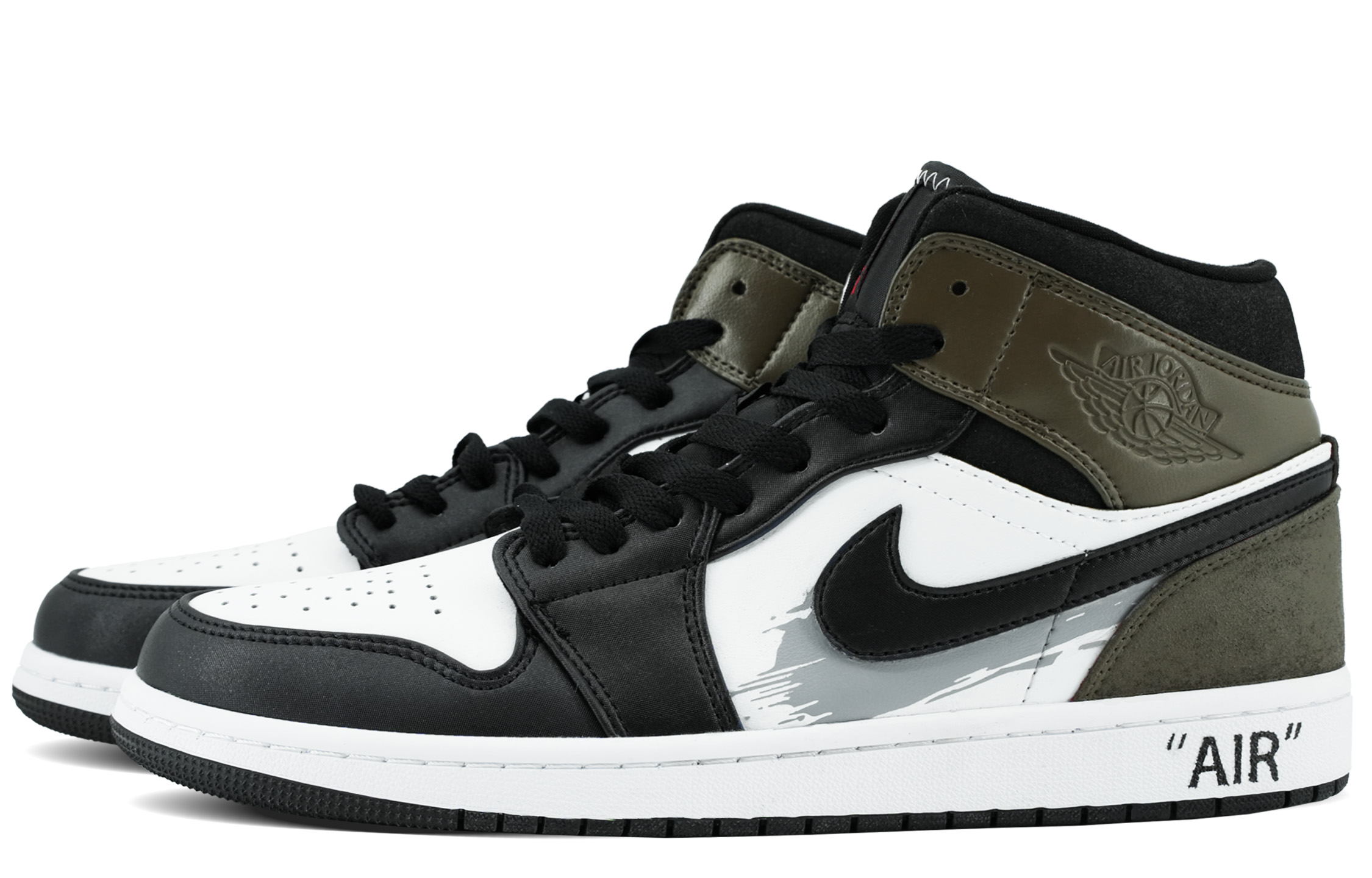 Jordan Air Jordan 1 Cushioning, Wear Resistant High top Vintage Basketball Shoes Men’s Black Brown