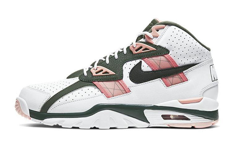 Nike Air Trainer SC SC \"Pink Green\" Sports trendy non-slip high-top training shoes for men and women, pink, white and green