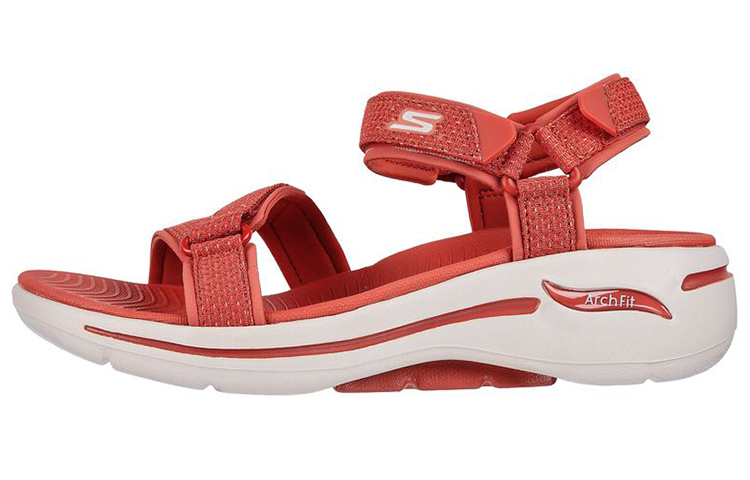 Skechers Go Walk Arch Fit Fabric Beach Sandals Women's Red Brown
