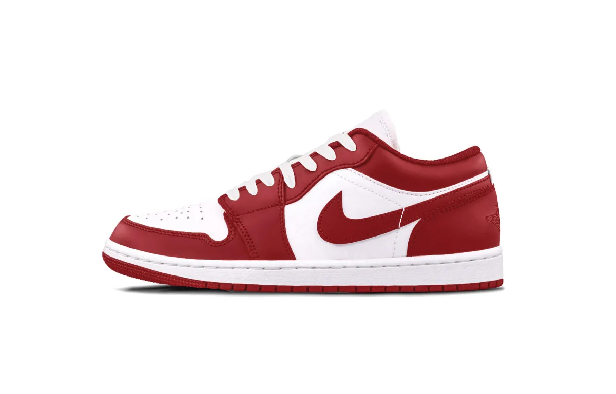 Jordan Air Jordan 1 Red Toe Cushioning, Wear Resistant Low top Vintage Basketball Shoes Unisex Red White