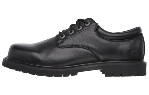 Skechers Casual Leather Shoes Men's Low Top Black