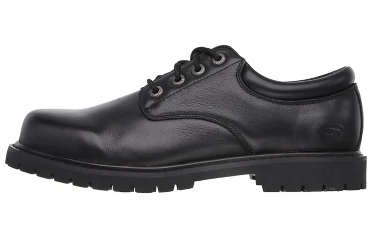 Skechers Casual Leather Shoes Men's Low Top Black