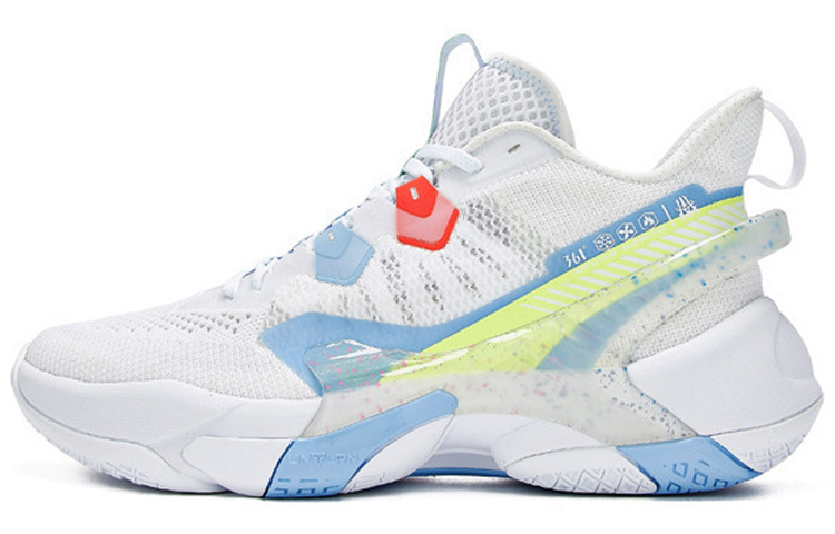 361° Abrasion Resistant Breathable Abrasion Resistant Breathable Mid top Basketball Shoes Men’s White Blue