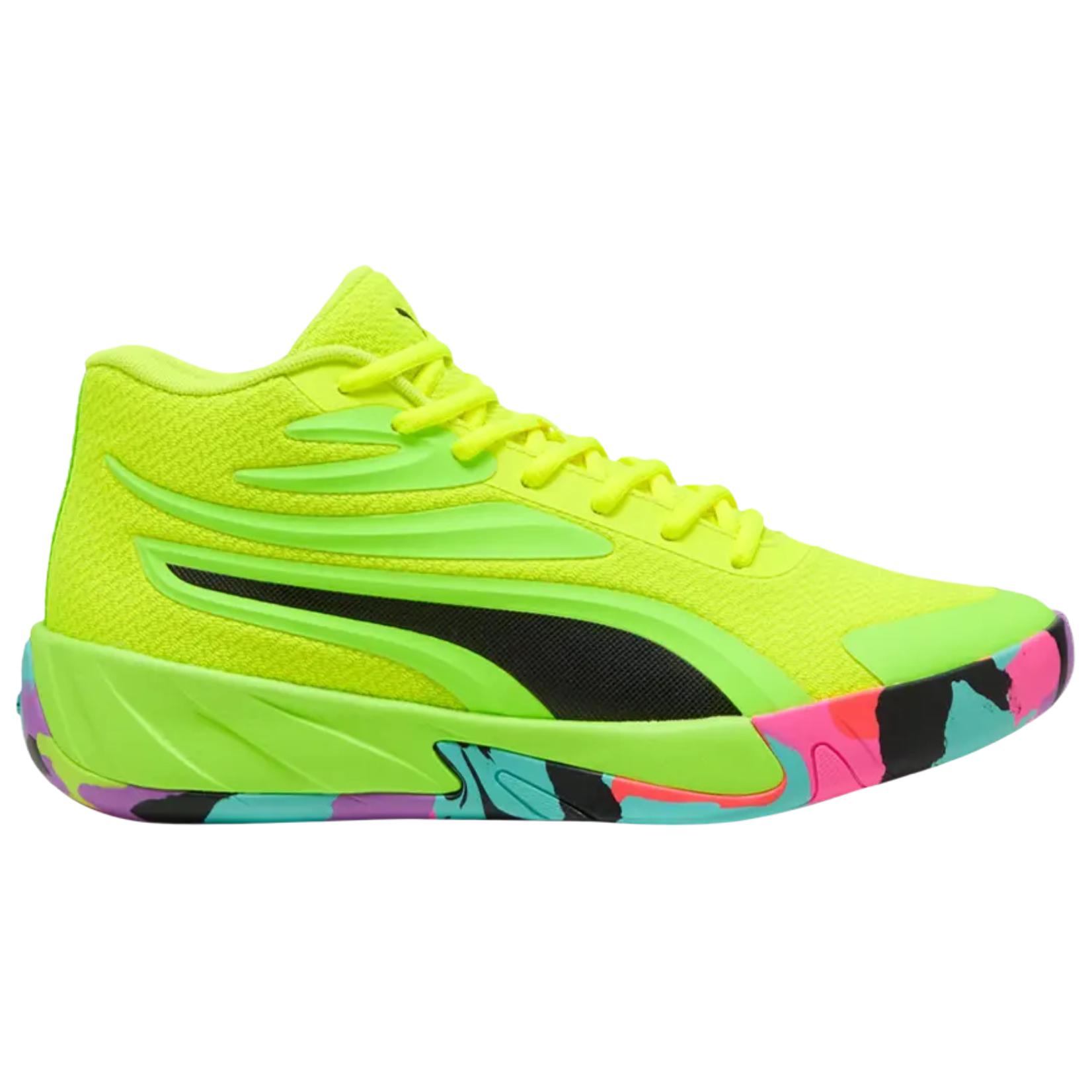 PUMA Court Pro Slip Resistant Abrasion Resistant Mid top Basketball Shoes Men’s Yellow