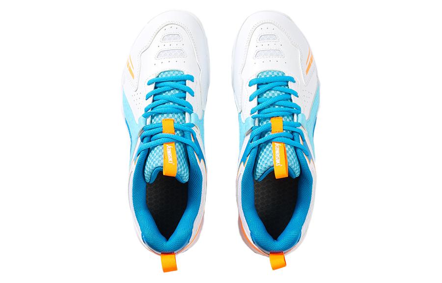 Kawasaki Comfortable Cushioning, Wear Resistant Low top Badminton Shoes Unisex White Blue Orange