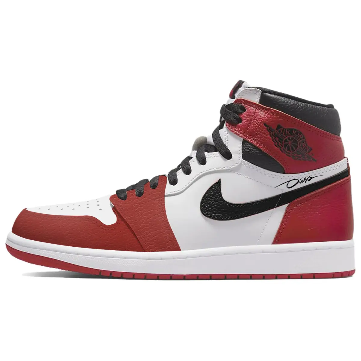 Jordan Air Jordan 1 Cushioning, Wear Resistant High top Vintage Basketball Shoes Unisex Black White Red