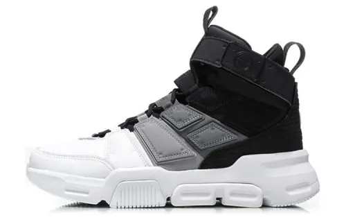 Li Ning CF Vintage Basketball Shoes Men's High Top White Black Gray