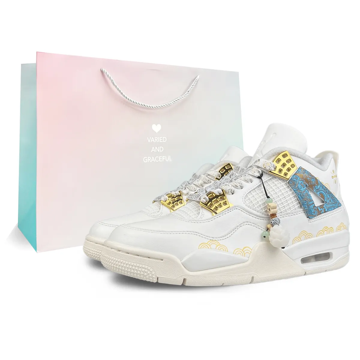 Jordan Air Abrasion Resistant Abrasion Resistant Mid top Vintage Basketball Shoes Women's White