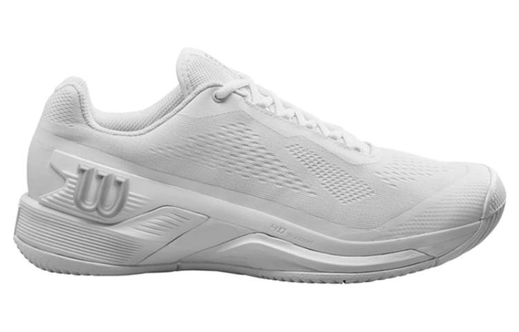 Wilson Rush Pro 4.0 Artificial Turf Cushioning, Wear Resistant Low top Tennis Shoes Men’s Ivory White