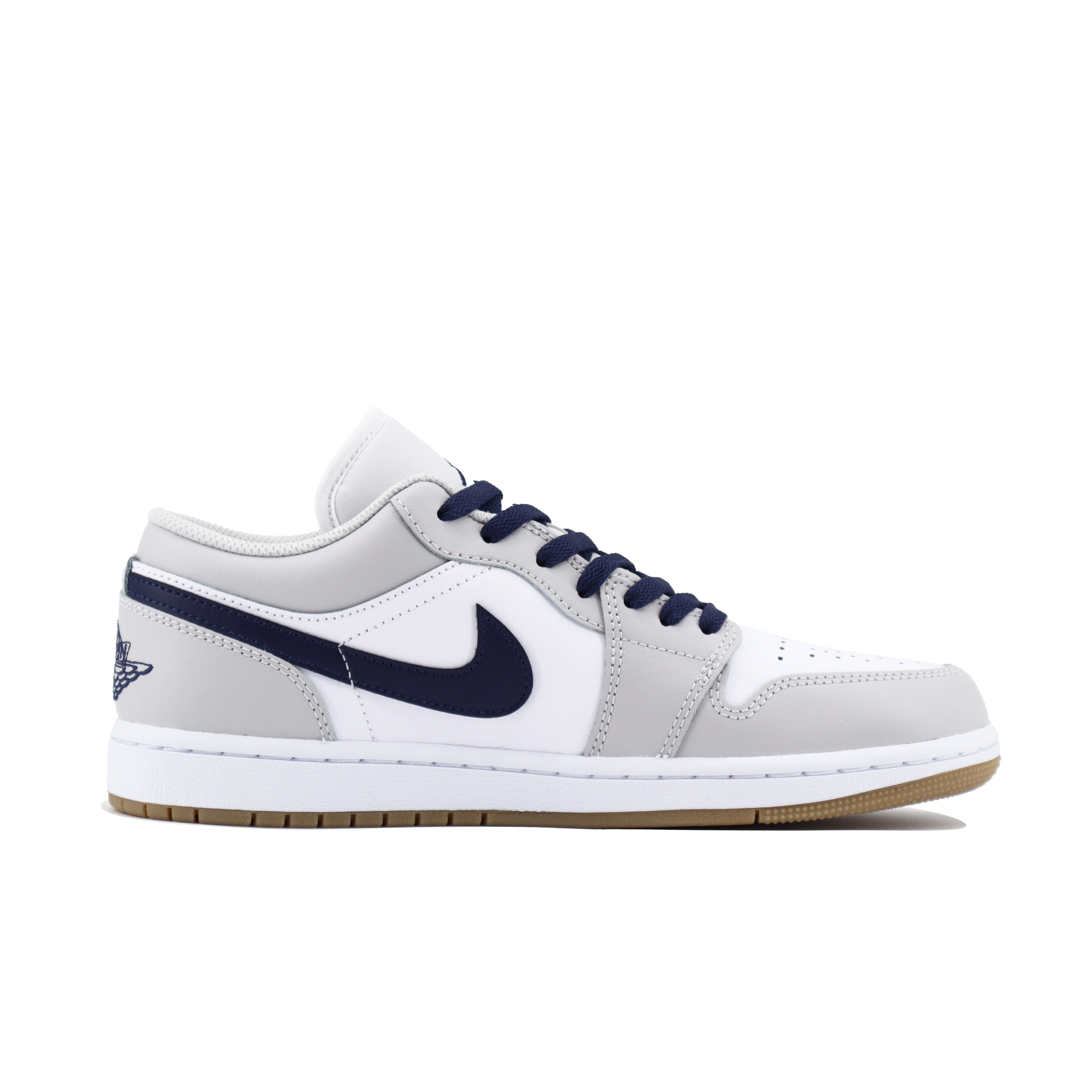 Jordan Air Jordan 1 Cushioning Slip Resistant Low top Vintage Basketball Shoes Unisex Gray White