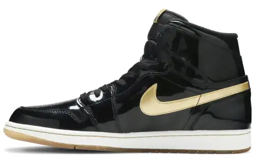 Jordan Air Jordan 1 Retro Black Metallic Gold (2013) Non-slip lightweight high-top retro basketball shoes men's black gold