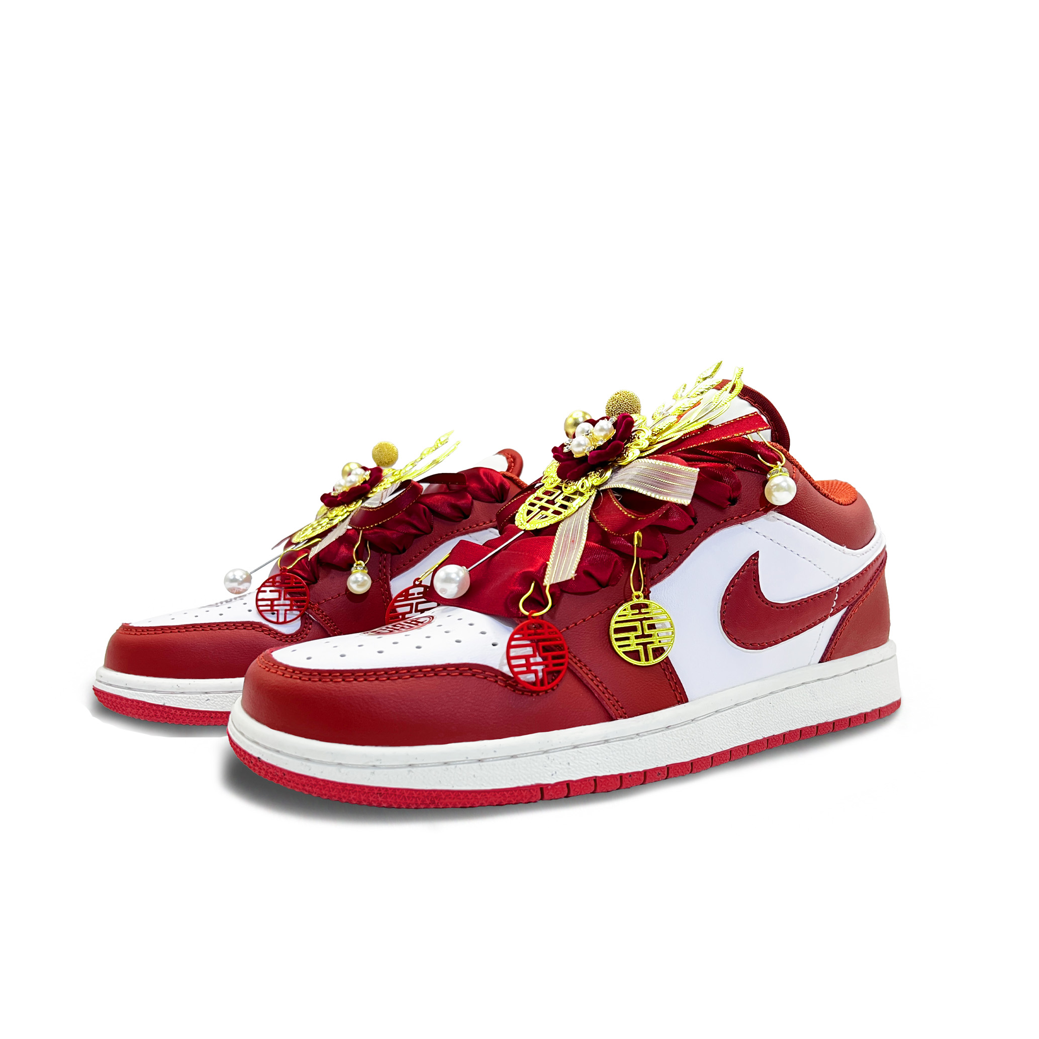 Jordan Air Jordan 1 Vintage Basketball Shoes Unisex Low Top White, Red