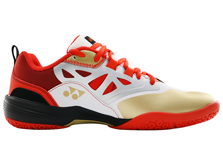 YONEX Textile, Synthetic Leather Cushioning Slip Resistant Abrasion Resistant Low top Badminton Shoes White Red