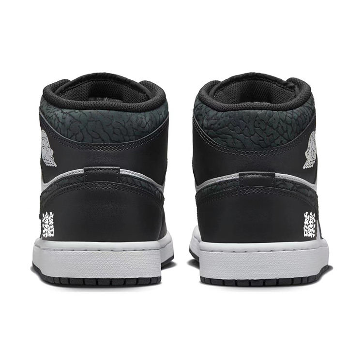 Jordan Air Jordan 1 Abrasion Resistant Slip Resistant Mid top Vintage Basketball Shoes Men’s Black White