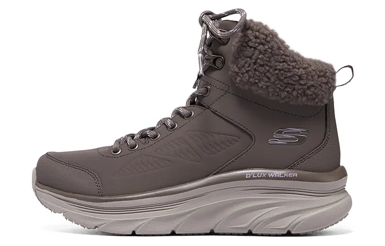 Skechers Modern Comfort Top Grain Cow Leather Soft And Comfortable Crew Snow Boots Women's Brown