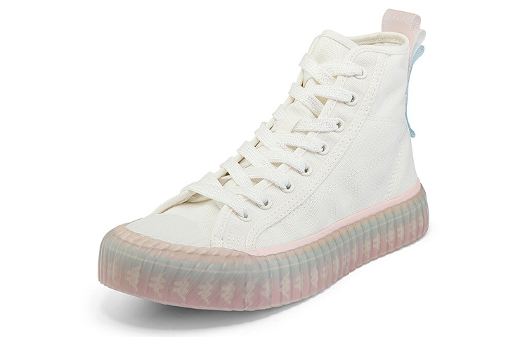 Kappa Slip Resistant, Abrasion Resistant, Lightweight, Breathable High top Canvas Shoes Women's White Pink