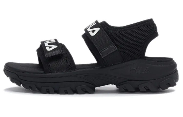 FILA Ray Tracer Beach Sandals Unisex Black White Korean Style