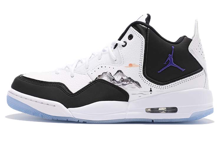 Jordan Courtside 23 Cushioning Slip Resistant Abrasion Resistant Low top Vintage Basketball Shoes Men's Black White