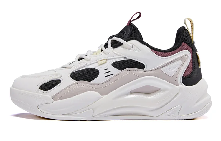 XTEP Liekong 2.0 Chunky Sneakers Women's Low Top Canvas White/Black/Ivory White