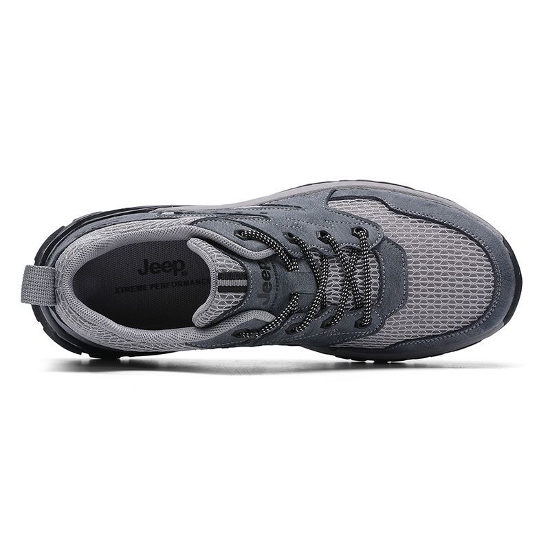 Jeep Textile, Split Cow Leather Abrasion Resistant Low top Hiking Shoes Men’s