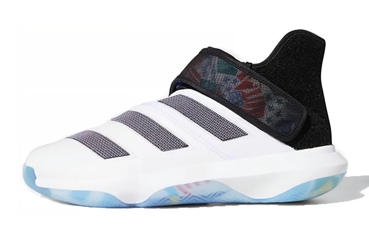 Adidas Harden B/E 3 Slip Resistant Lightweight Mid top Basketball Shoes Men's White Black