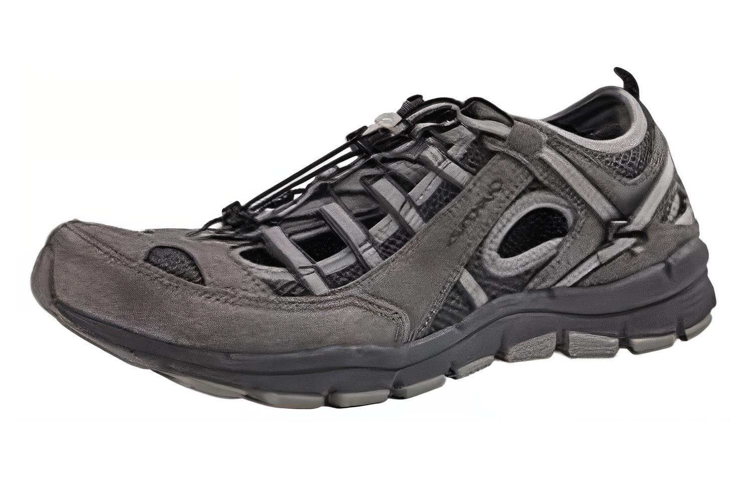 Decathlon DECATHLON NH500 FRESH leather round-toe country hiking sandals low-cut hiking shoes men's gray