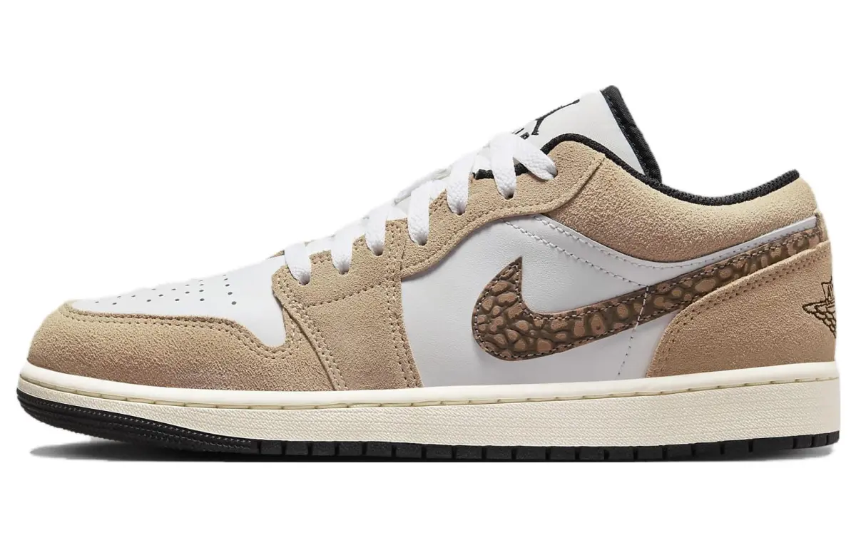 Jordan Air Jordan 1 Low SE 'Brown Elephant' Trendy Low top Vintage Basketball Shoes Men's White Brown