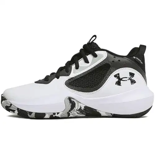Under Armour Lockdown 6 Slip Resistant Abrasion Resistant Mid top Basketball Shoes Women's Black White
