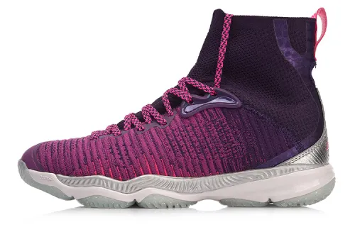 Li Ning Ranger Badminton Shoes Women's High Top Red/Purple