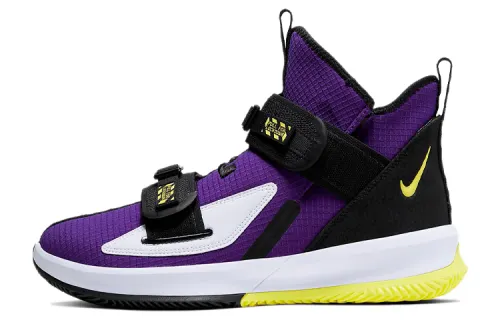 Nike Zoom soldier 13 LeBron SFG EP James Velcro Practical Shock Absorbing and Anti-slip High-top Basketball Shoes Men's Zijin Lakers Domestic Version