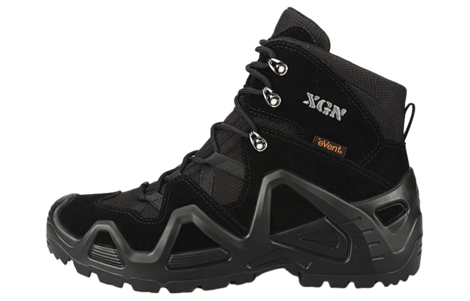 XGN Cushioning, Wear Resistant High top Mountaineering Shoes Men’s Black