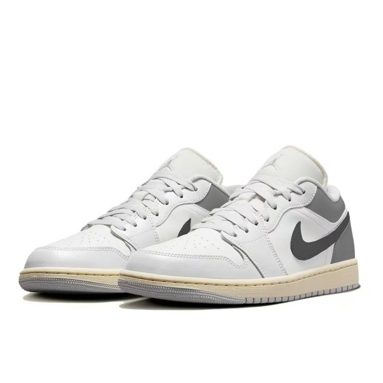 Jordan Air Jordan 1 Low top Vintage Basketball Shoes Women’s Gray White