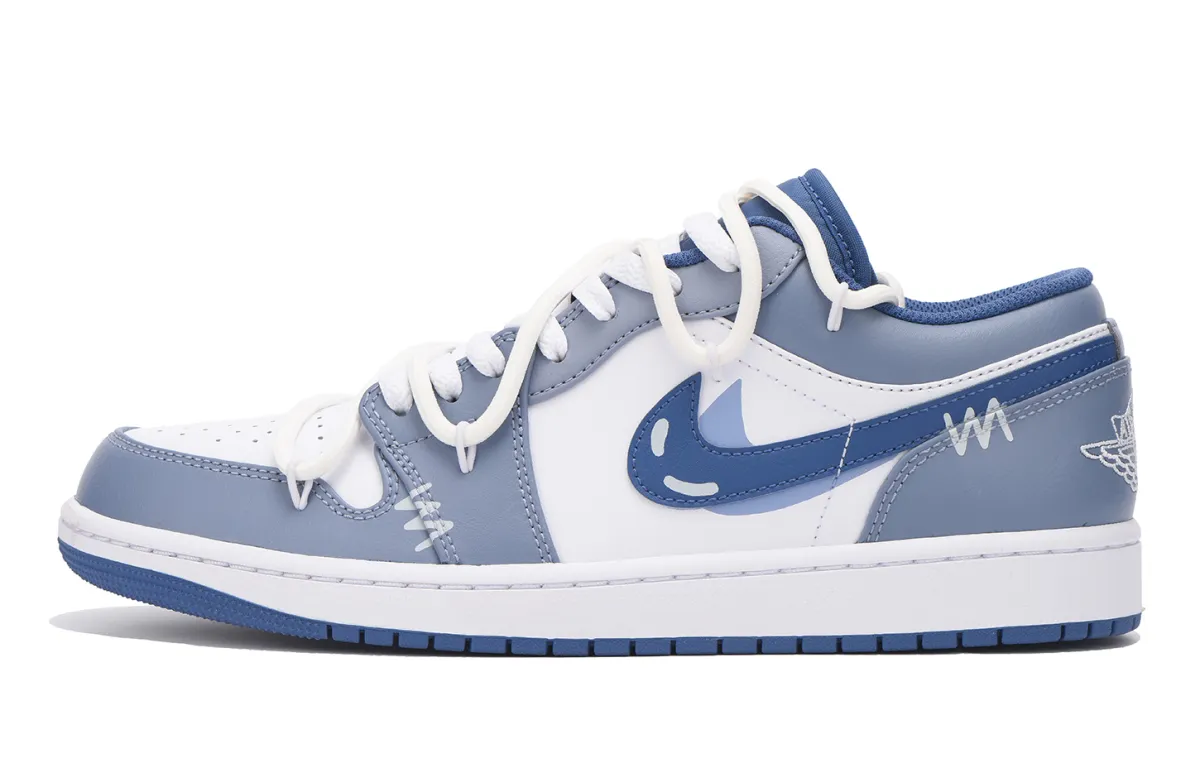 Jordan Air Jordan 1 Low top Vintage Basketball Shoes Men's Blue White