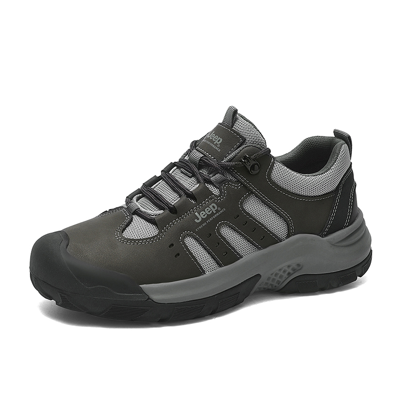 Jeep Textile, Synthetic Leather Low top Mountaineering Shoes Men’s Gray